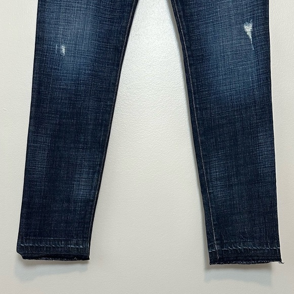 CURRENT/ELLIOT Ripped Distressed Straight Leg Released Raw Hem Jeans - 27 - Picture 4 of 8